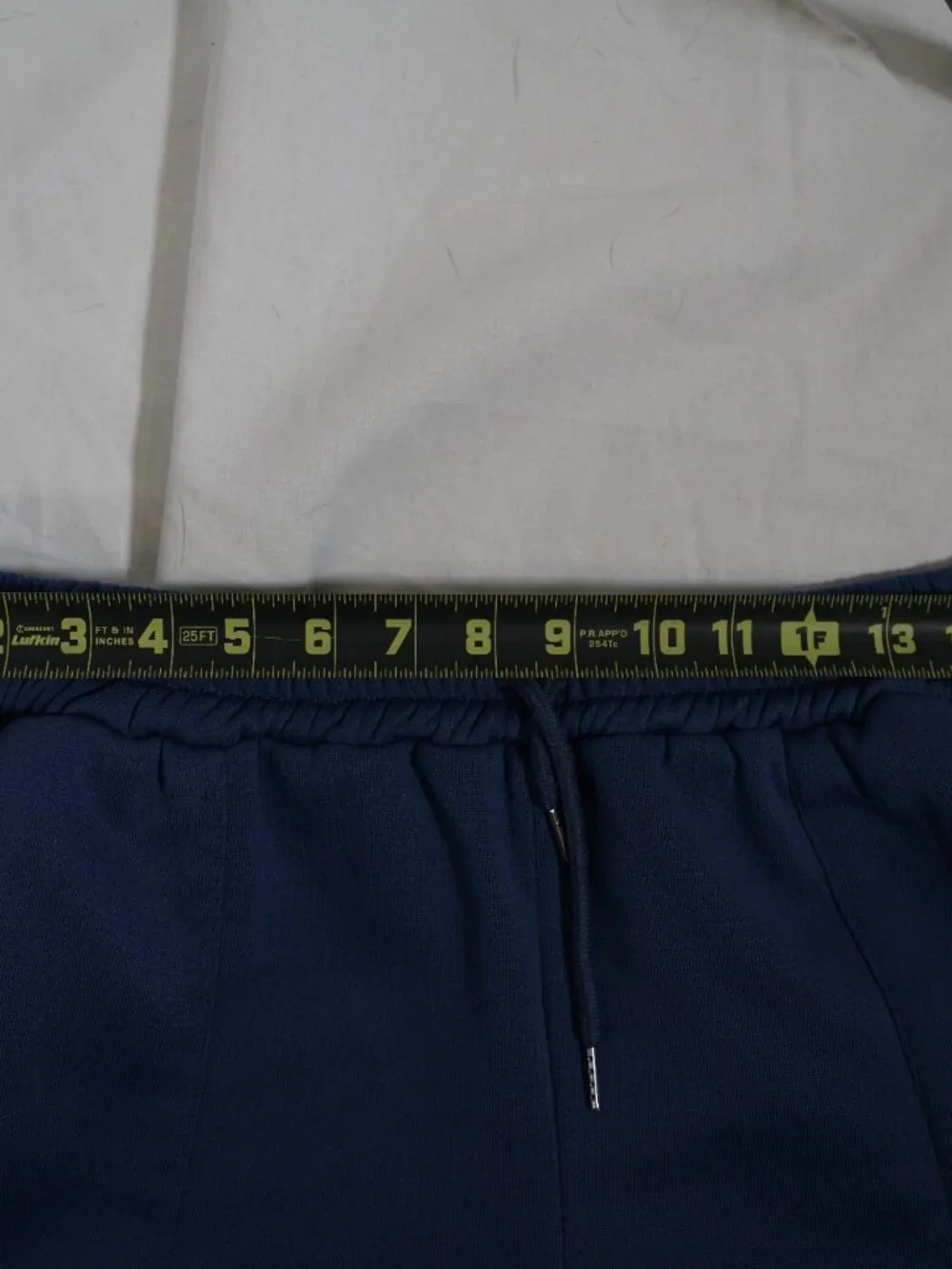 Blue Two Piece Lounge Set Sweatshirt Shorts Matching Athleisure Set Size L